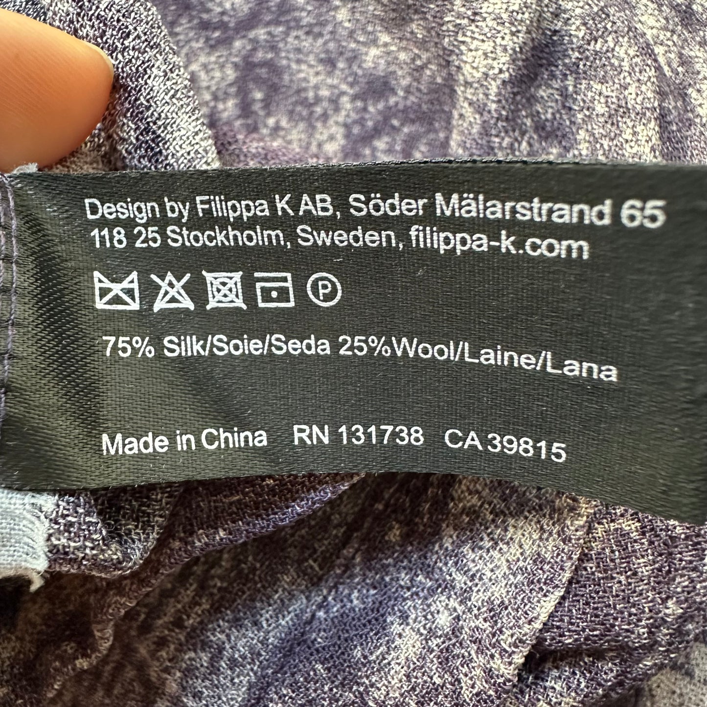 Filippa K Wool Silk Top - size S