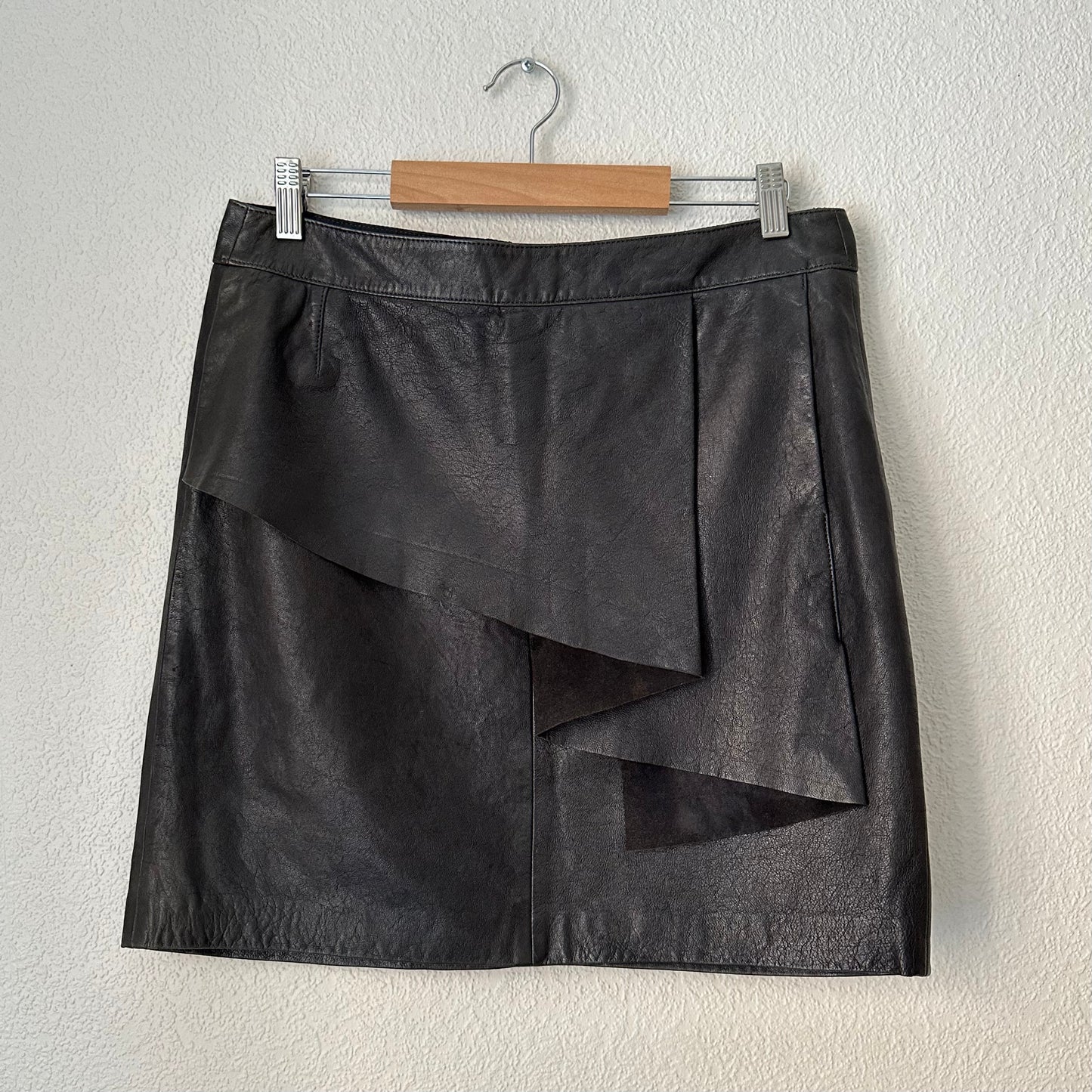 Dark Brown Leather Mini Skirt