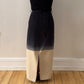 Upcycled Denim Maxi Skirt 22 - Black Beige - Size M