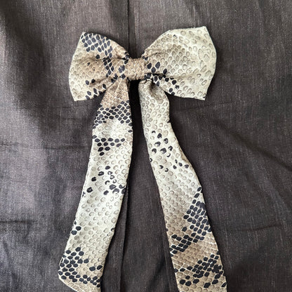 Upcycled Bow Vest Brown/ Removable Silk Bow - size L