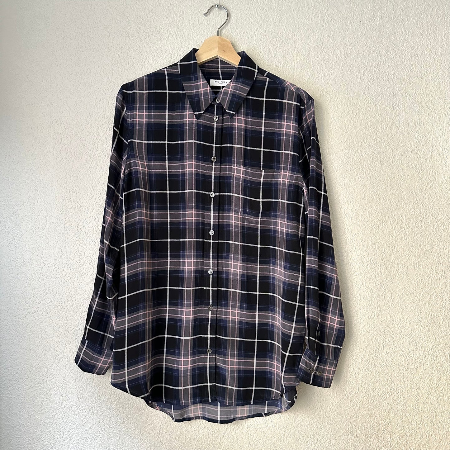 Plaid Silk Shirt - size S