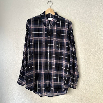 Plaid Silk Shirt - size S