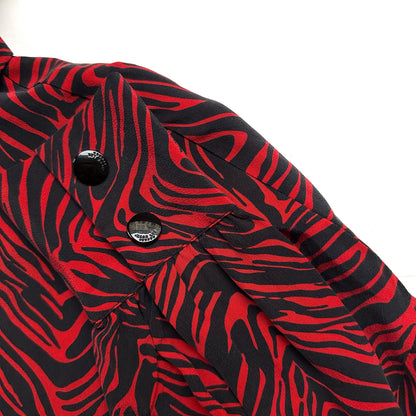 Red Zebra Silk Shirt - Jacob Lee, size XS-S