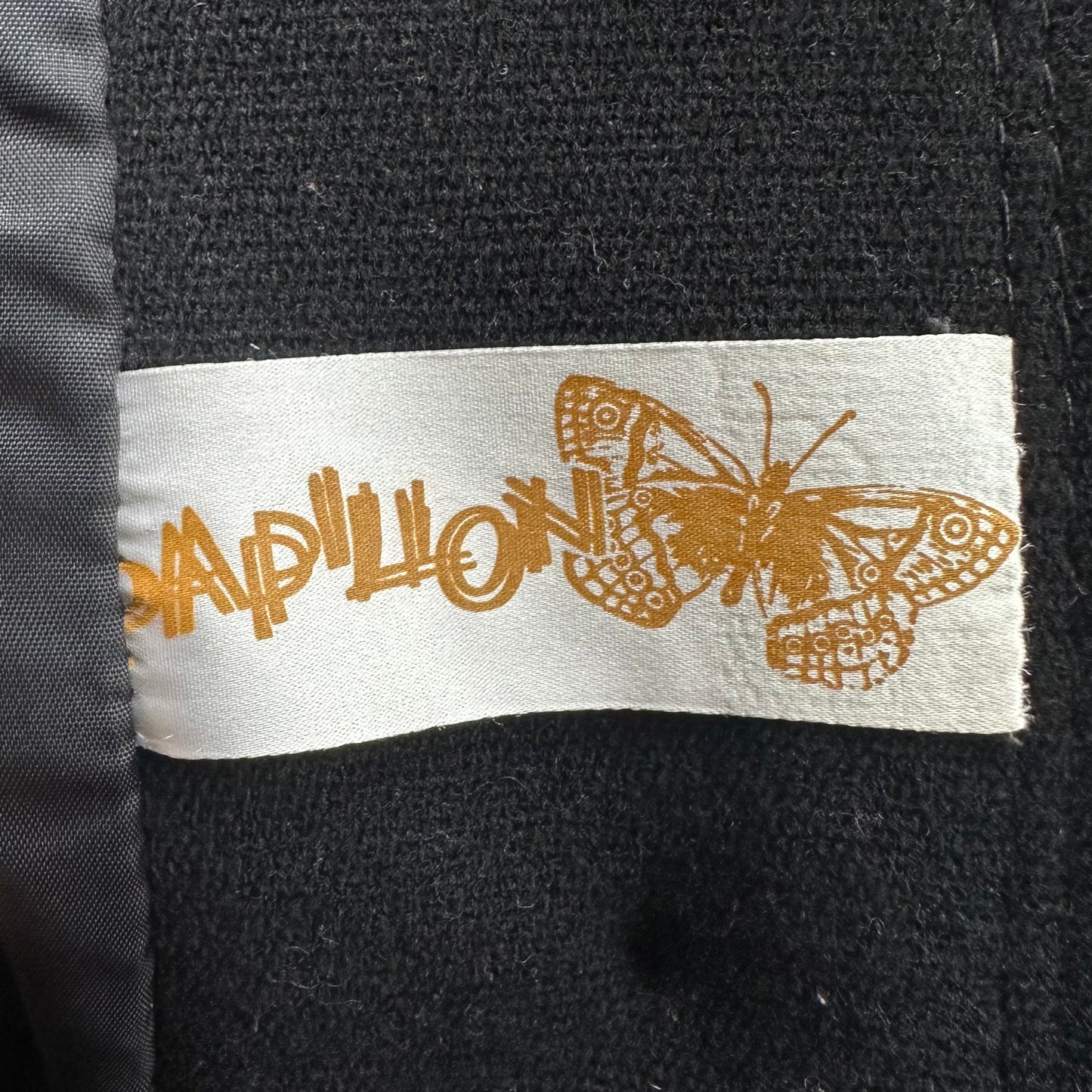 Vintage Black Coat - M - Astrakhan Collar