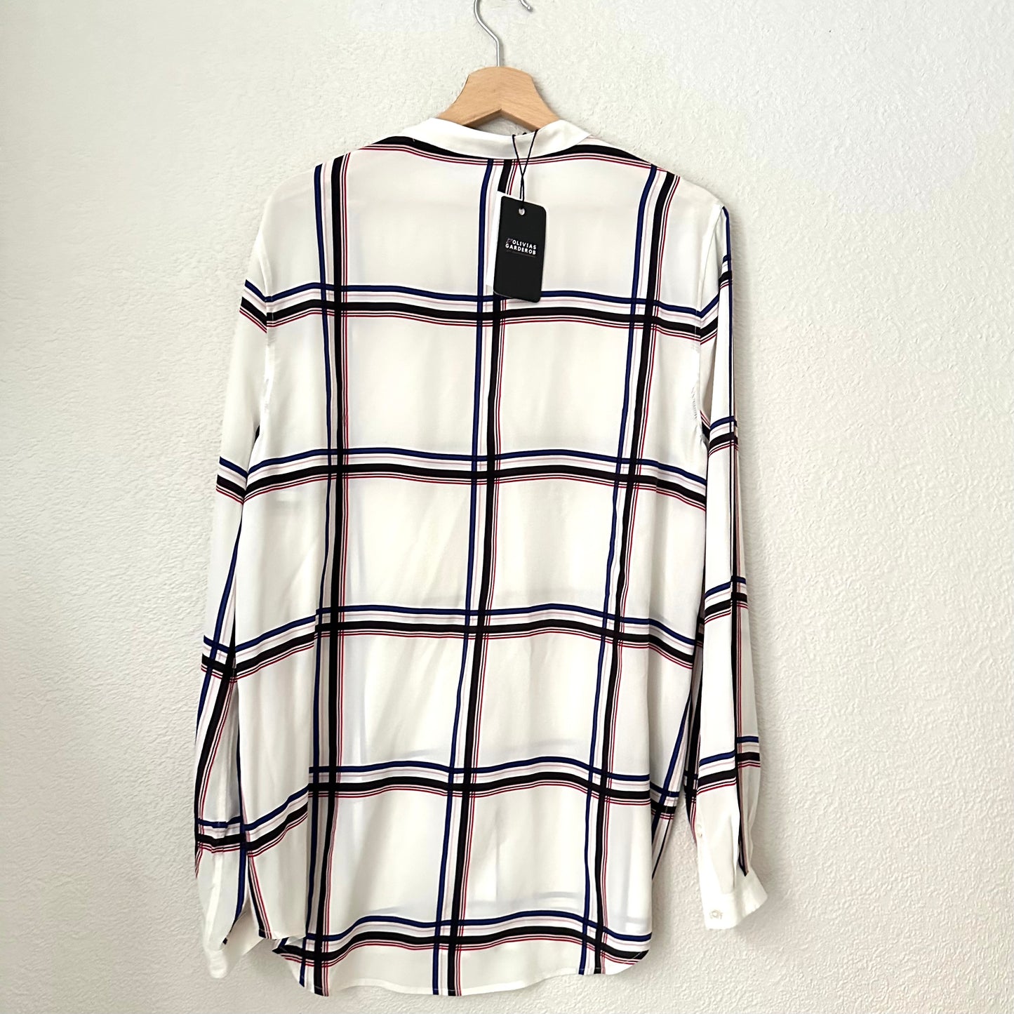 Plaid Silk Shirt - size L