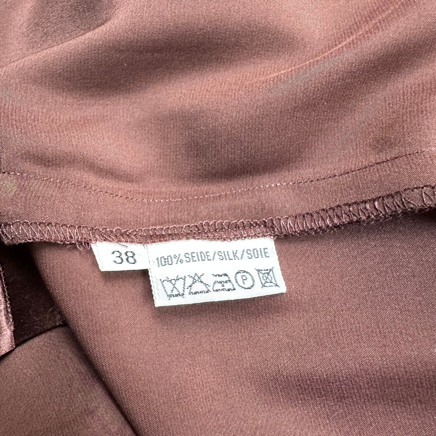 Brown Silk Polo Shirt, size S-M