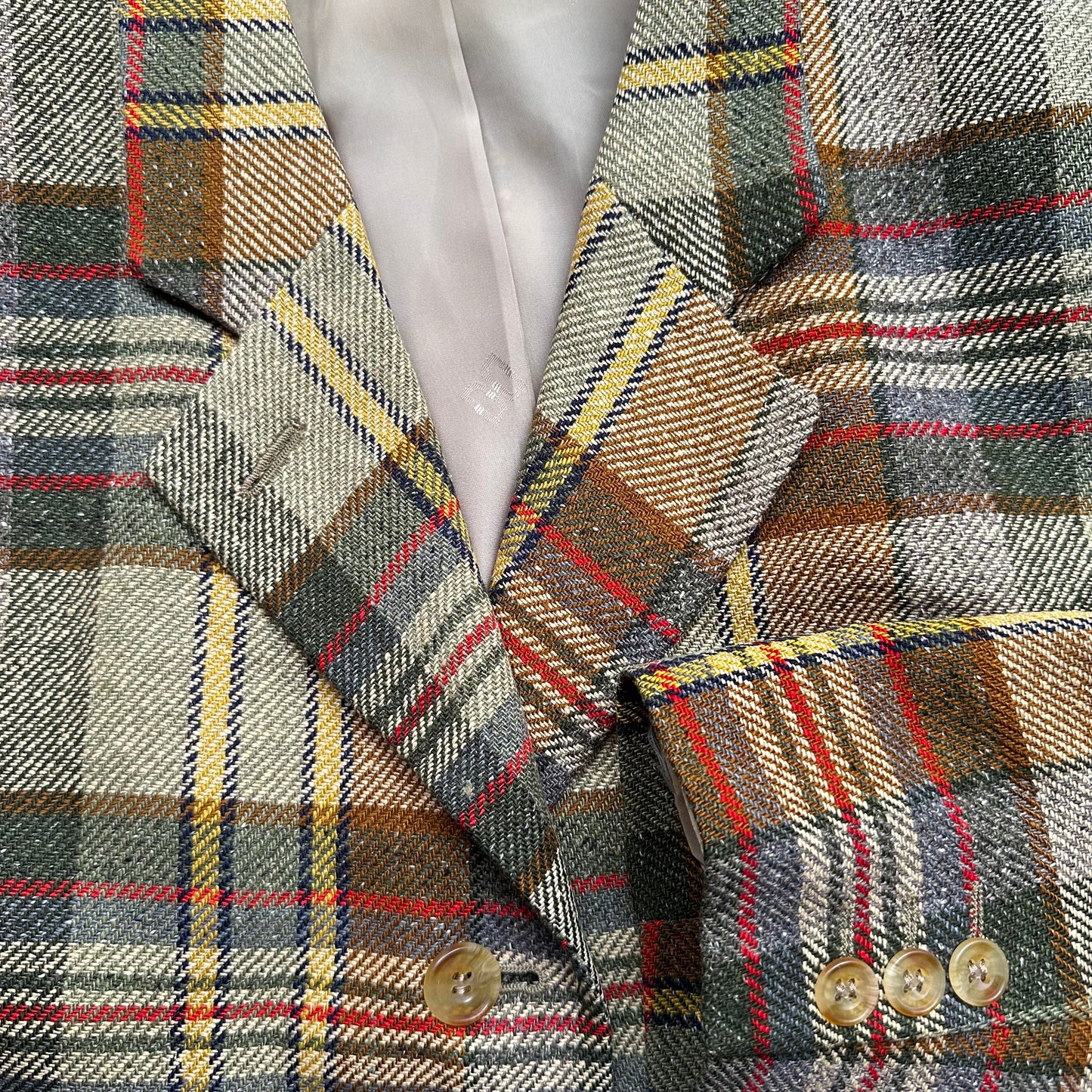 Vintage Silk Plaid Blazer - size L