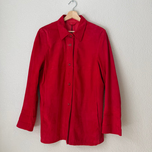 Red Suede Overshirt - size M