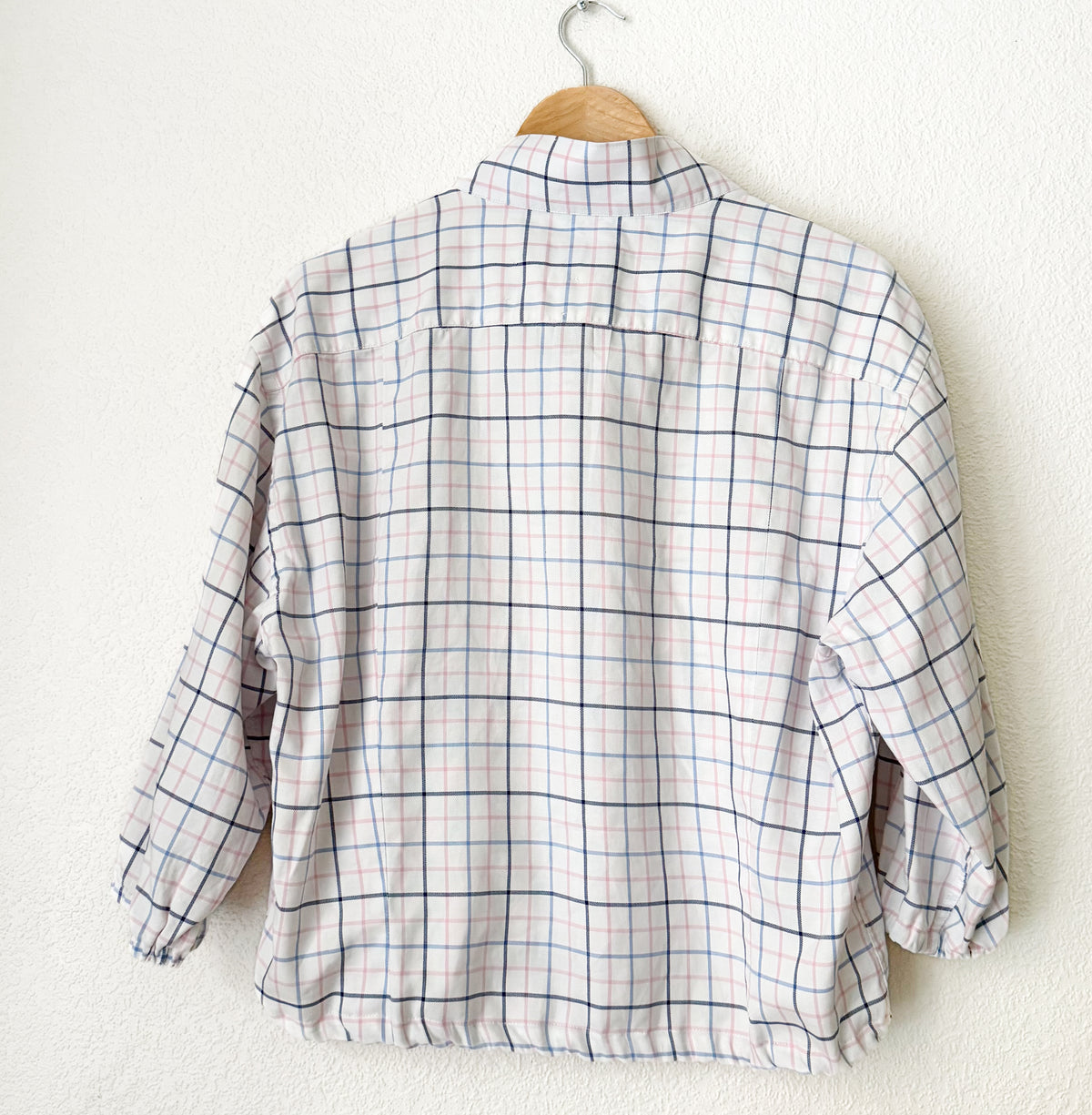 Stand Collar Bow Shirt - Upcycled Shirt 72 - M-L, Cotton