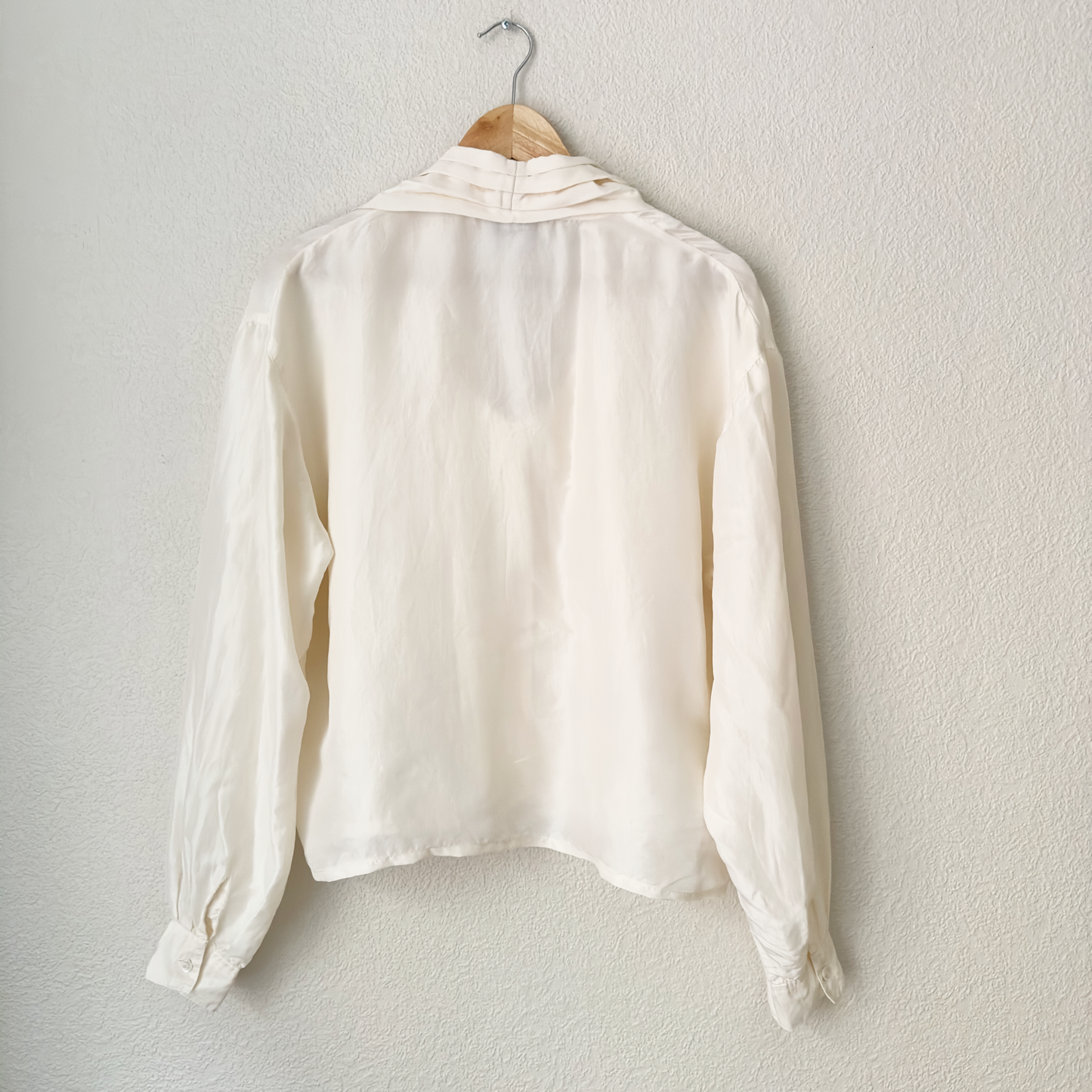 REPAIRED Vintage Lecomte Ivory Silk Blouse