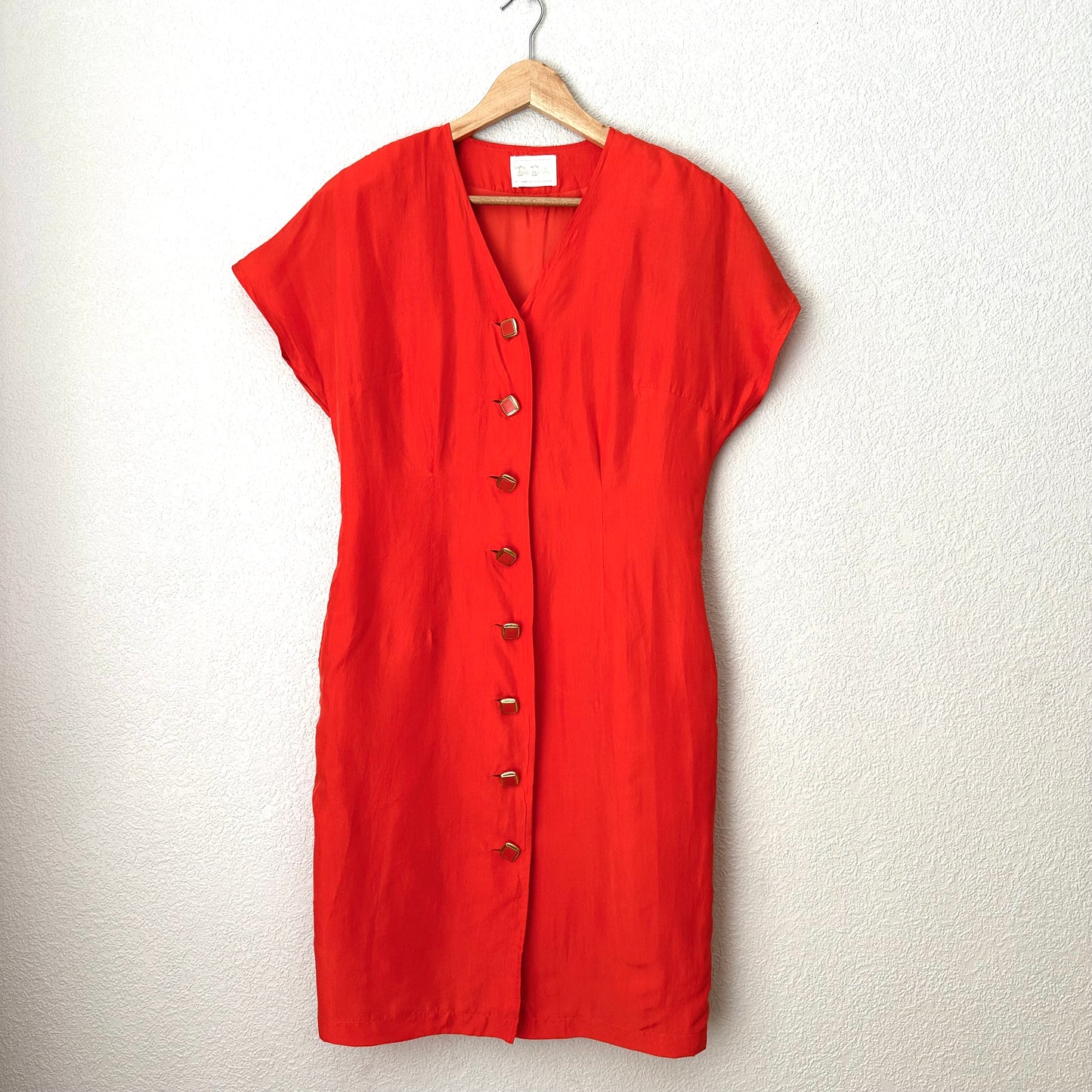 Vintage Orange Silk Dress - size M