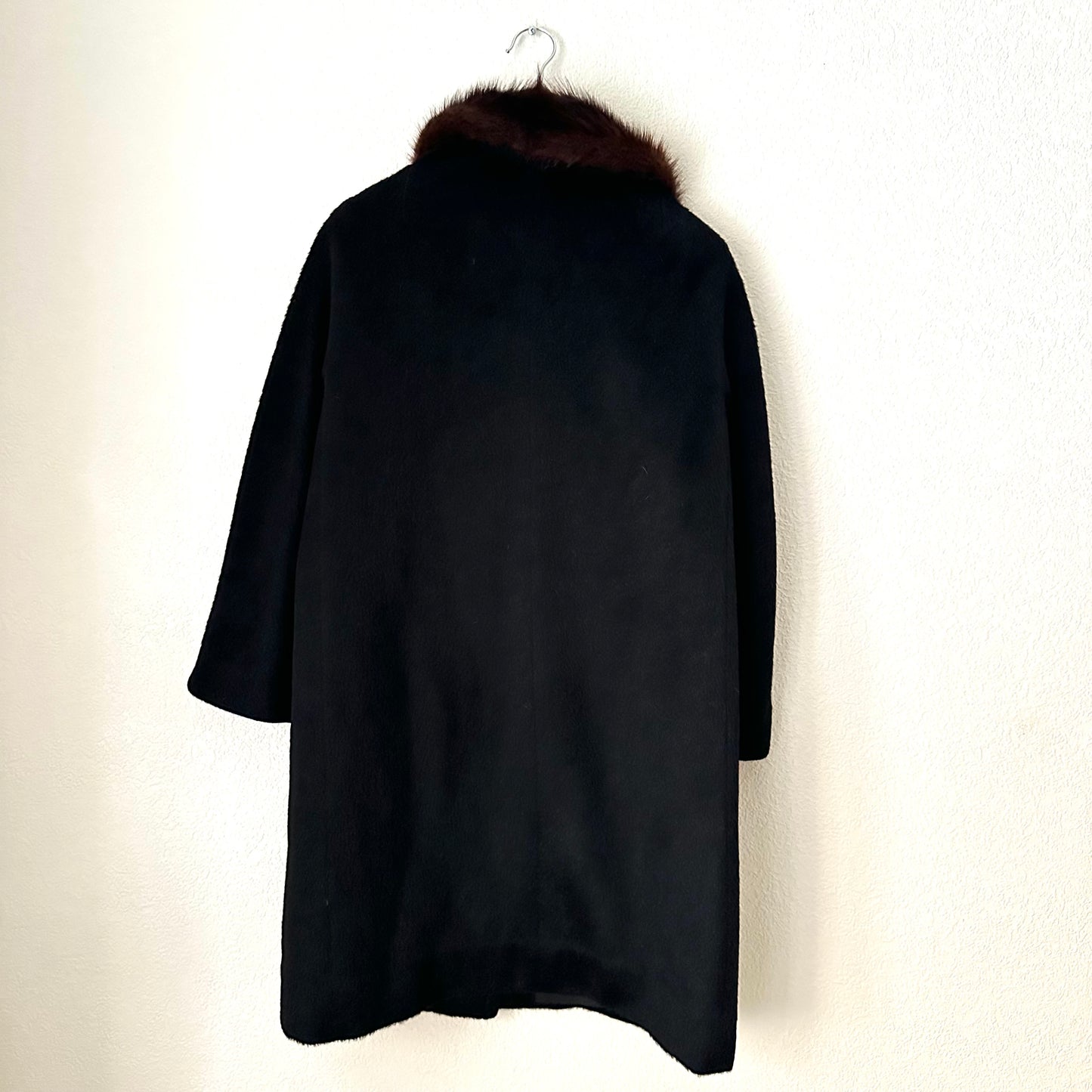 Vintage Llama Coat - S - Real Fur Collar