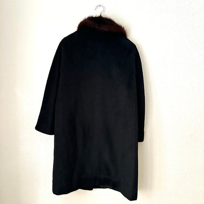 Vintage Llama Coat - S - Real Fur Collar