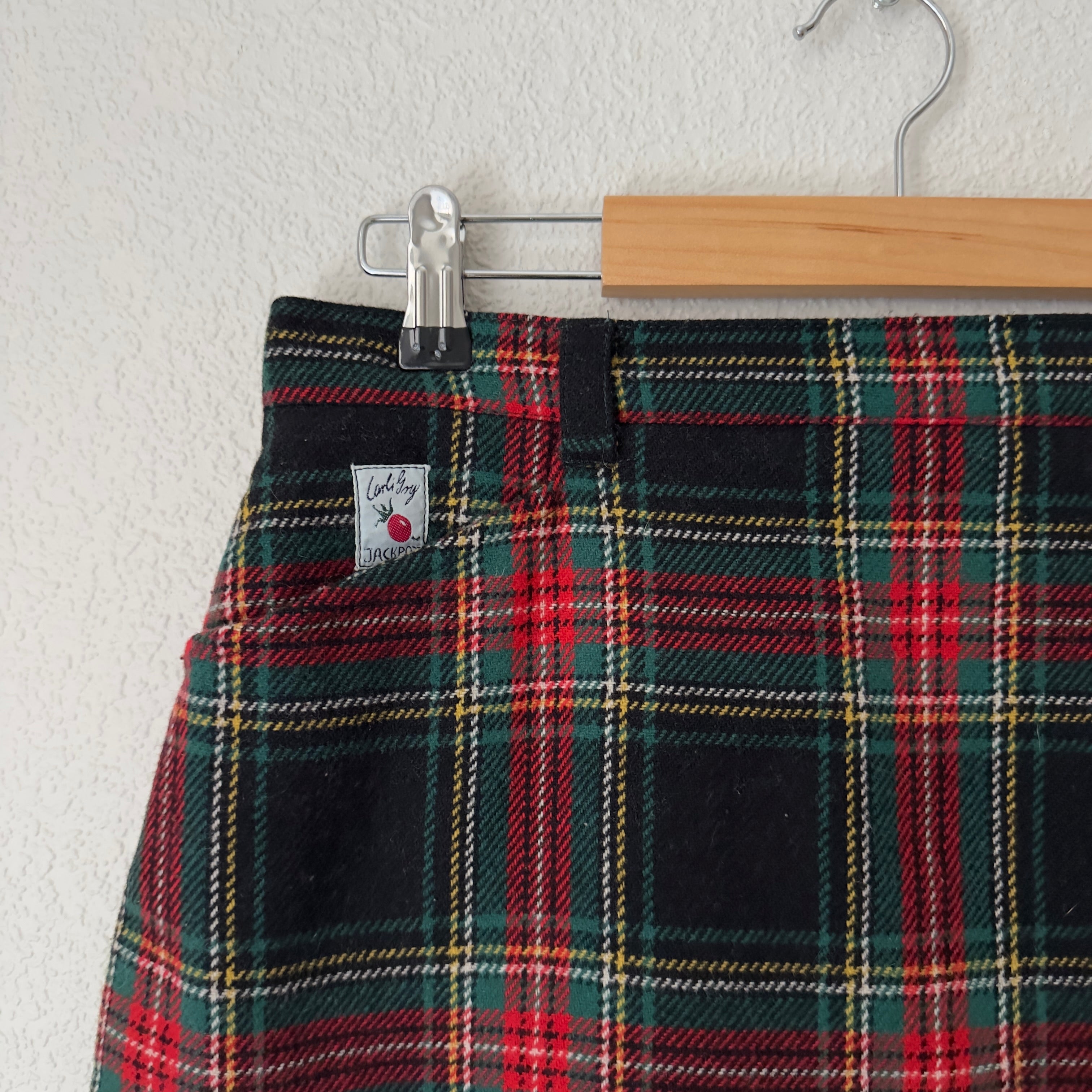 Plaid wool skirt outlet xl