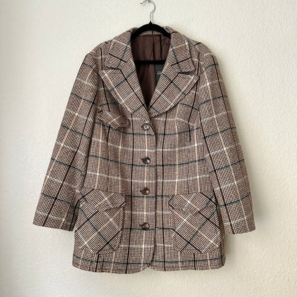 Vintage Wool Blend Tweed Jacket - size M