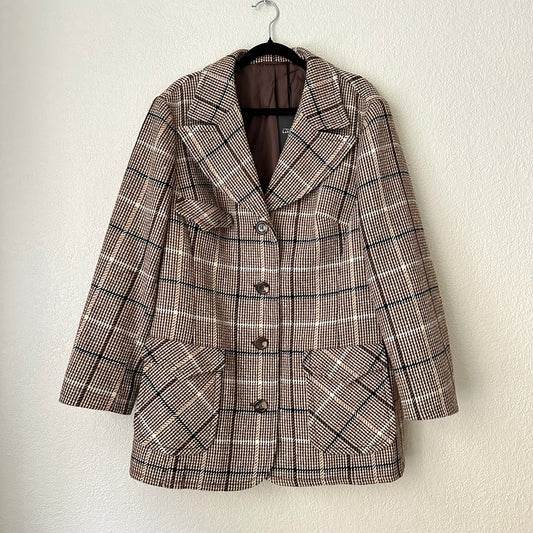 Vintage Wool Blend Tweed Jacket - size M