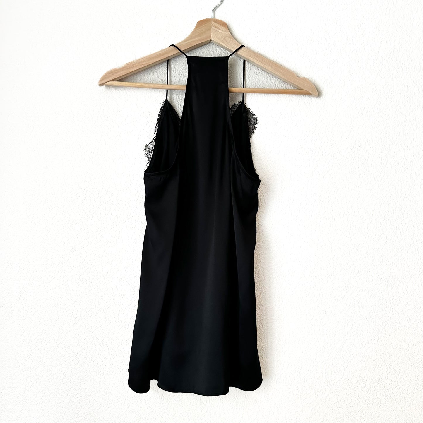 Black Silk Cami Tank Top - size M