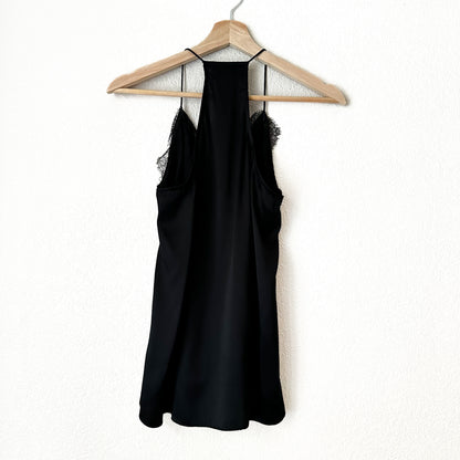 Black Silk Cami Tank Top - size M