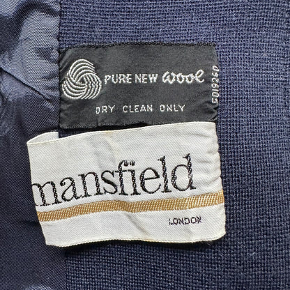 Vintage Navy Blue Wool Coat - size XS