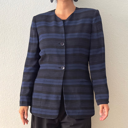 Vintage Striped Silk Blazer - Jones New York, size M