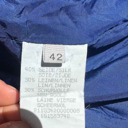Blue Silk Linen Blazer - size M
