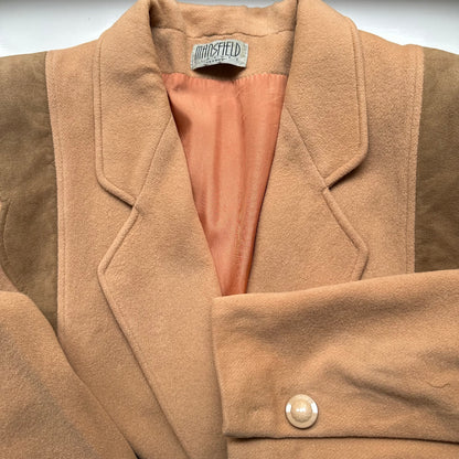Vintage Beige Wool Coat - size XL