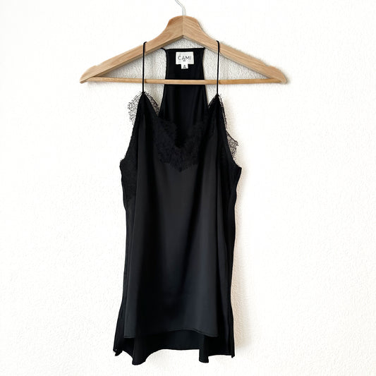 Black Silk Cami Tank Top - size M