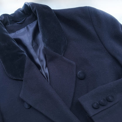 Vintage Double Breasted Blue Wool Coat, size EU40