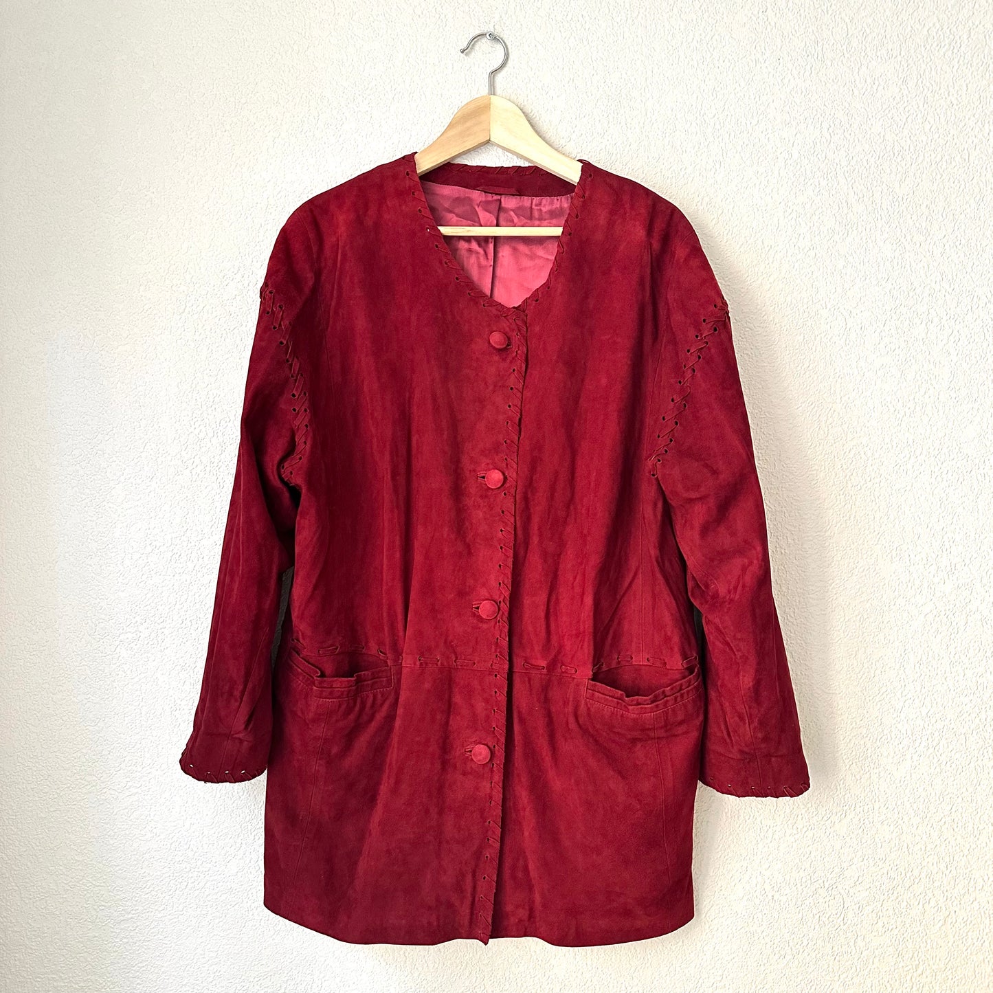 Dark Red Suede Jacket - size L