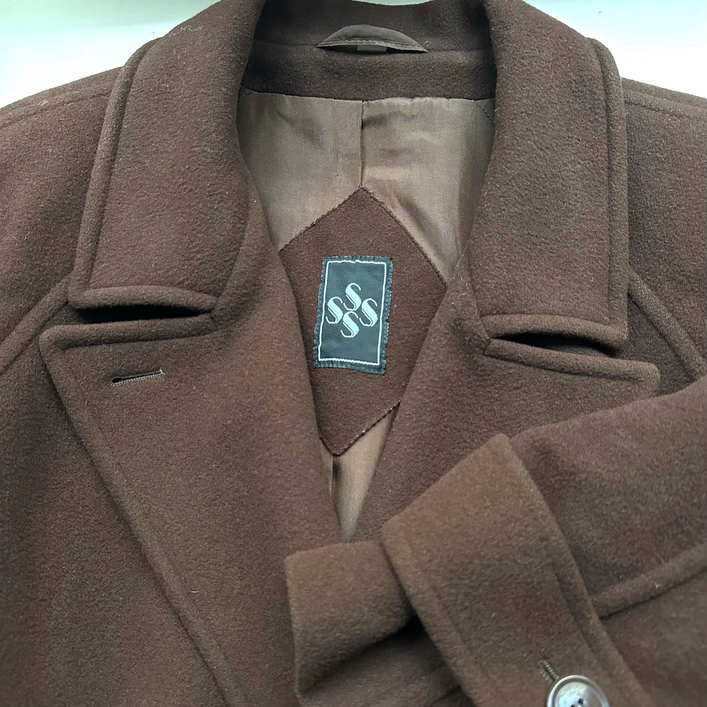 Vintage Double Breasted Brown Wool Coat, size EU40