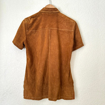 Vintage Brown Suede Shirt - size S-M