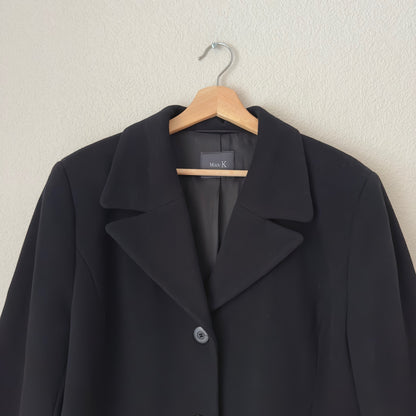 Black Wool Cashmere Coat, size EU44