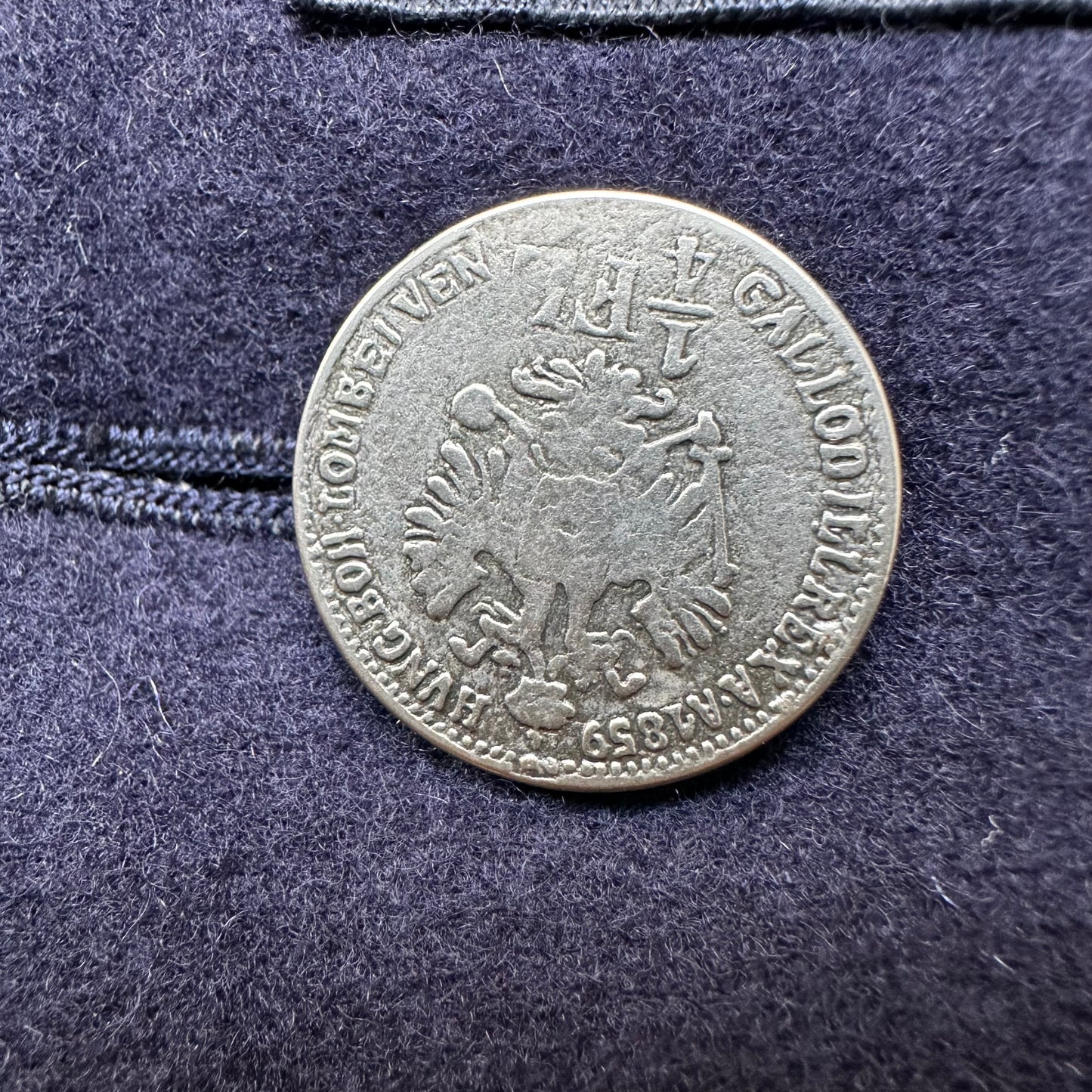 Vintage Dark Blue Loden Coat - Pure Wool - size M