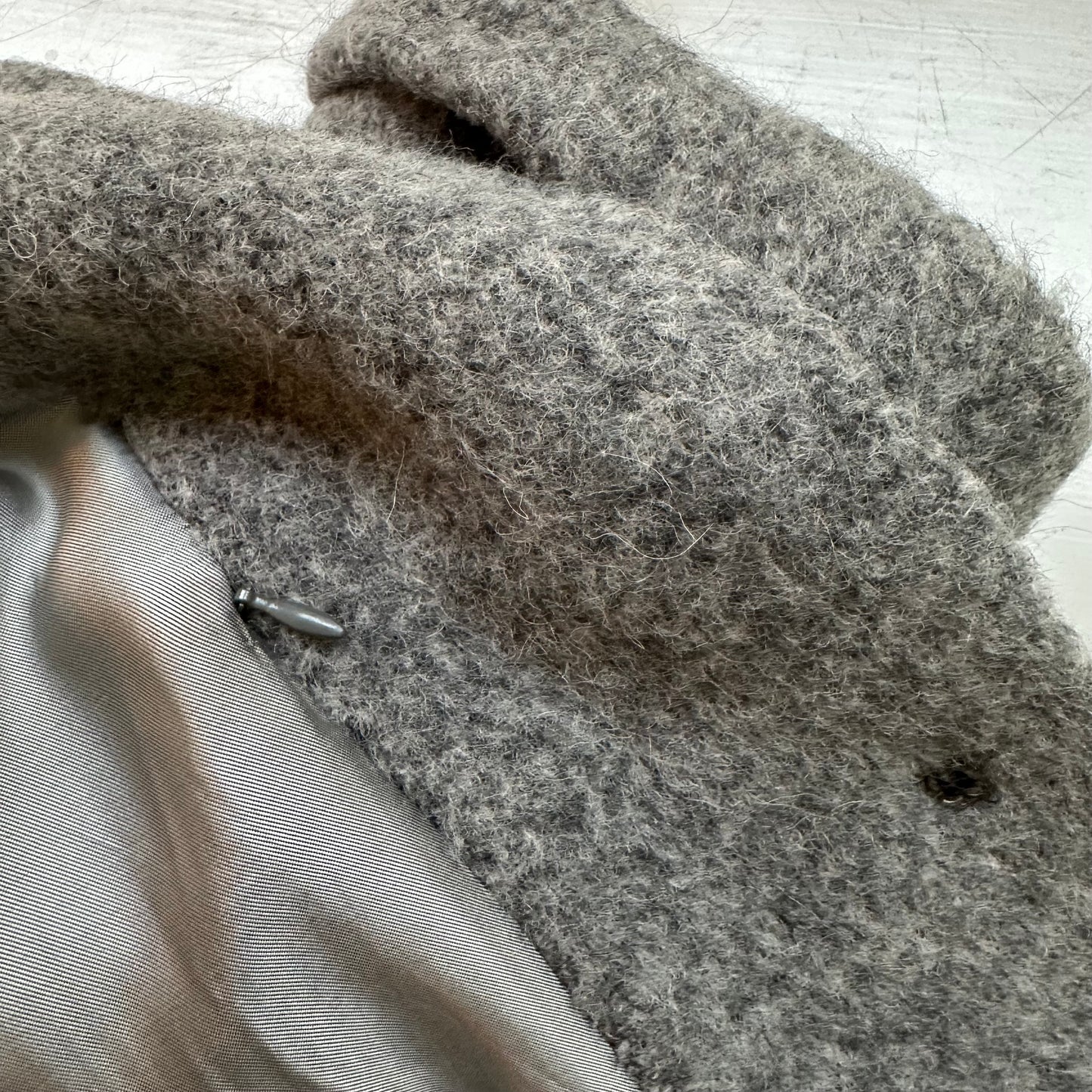 Vintage Alpaca Coat - Gray, size M-L, Oversized