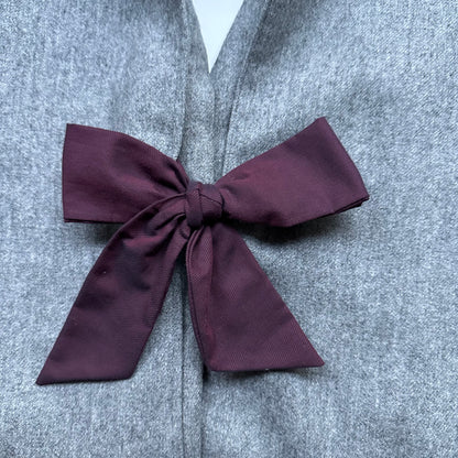 Upcycled Bow Blazer Gray/Burgundy, Wool - size S- M