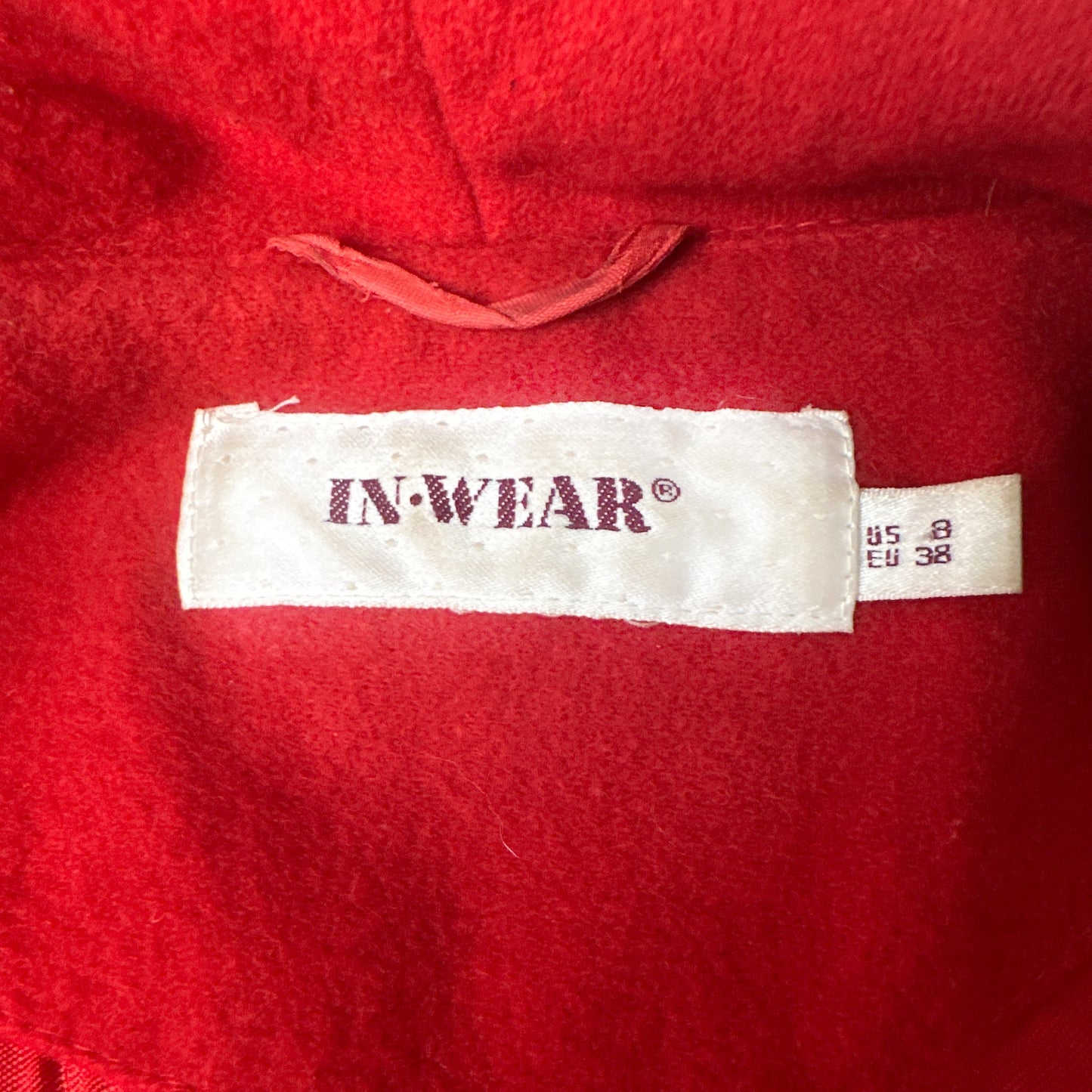 Vintage Red Wool-Blend Jacket - Fringe Collar