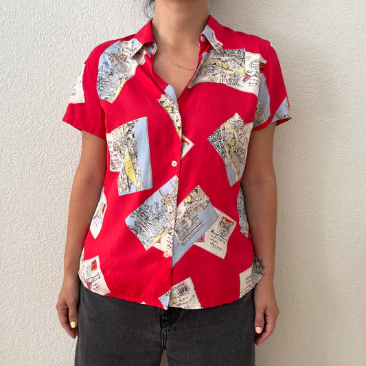 Vintage Short Sleeve Silk Shirt - Liz Clairbone