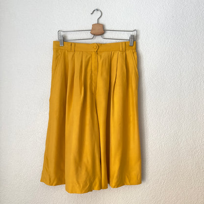 Vintage Yellow Silk Bermuda Shorts