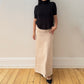 Upcycled Denim Skirt 14 - Sand - size S-M