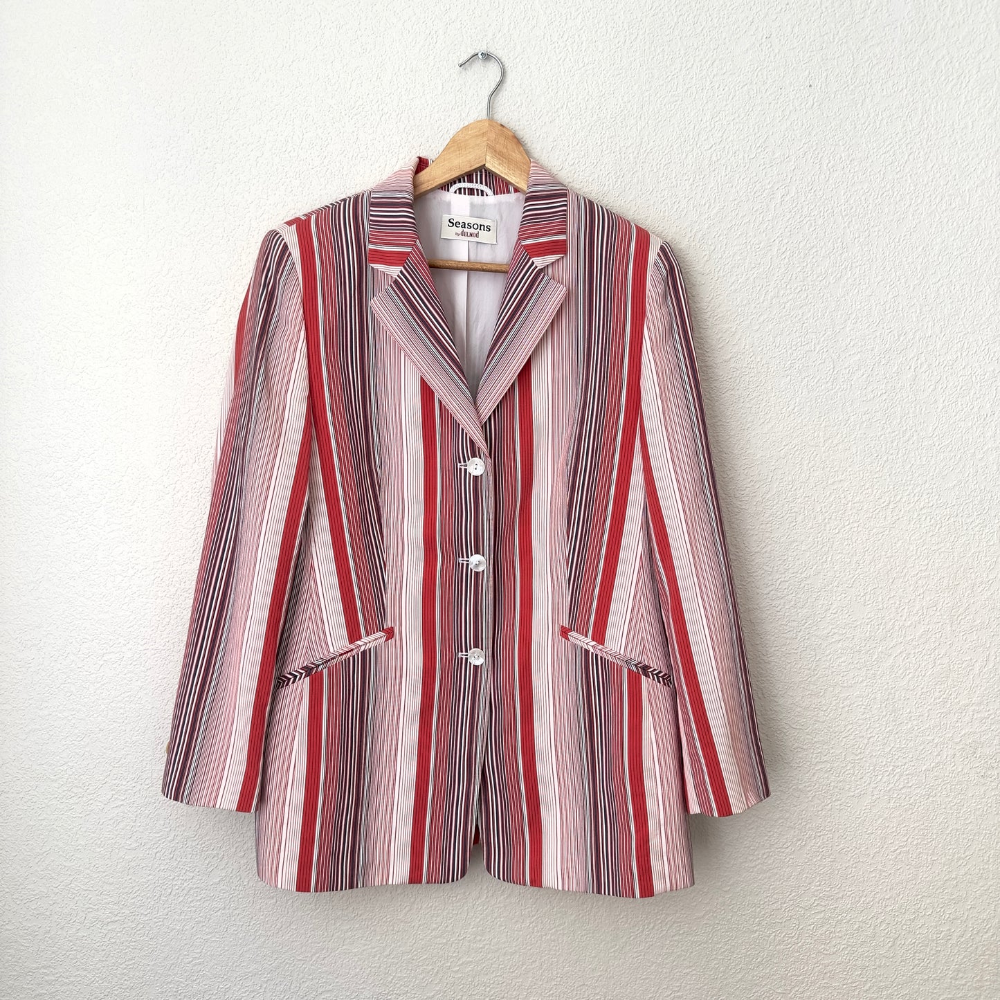 Vintage Striped Silk Blend Blazer