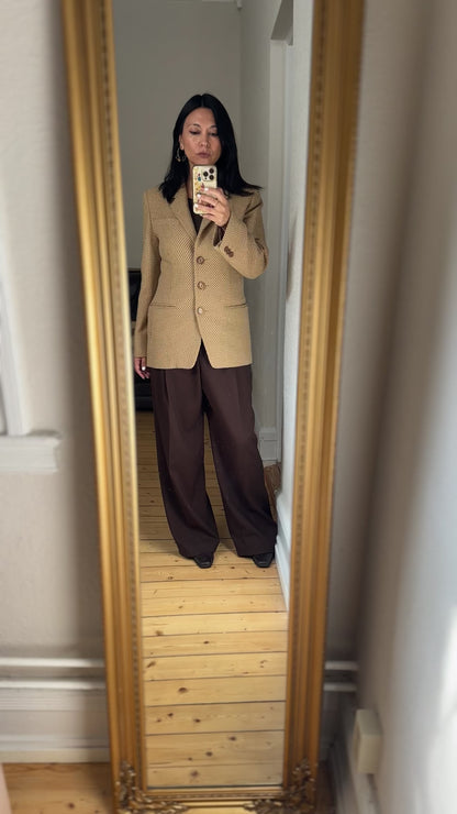 Vintage Beige Wool Blazer - size M