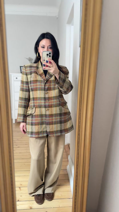 Vintage Silk Plaid Blazer - size L