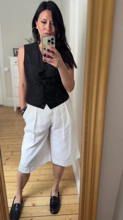 Vintage Black Silk Vest - size 38