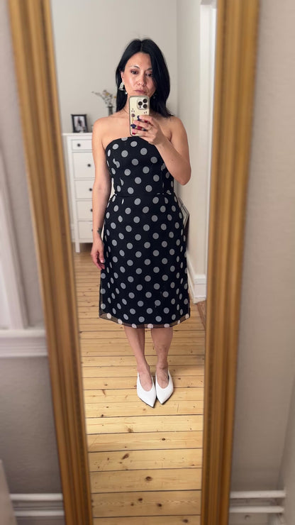 Vintage Polka Dots Dress - Pure Silk