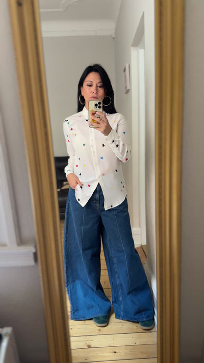 Stars Silk Shirt - size XS