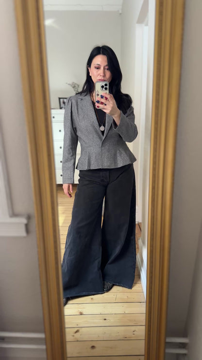 Vintage Gray Peplum Blazer - size M