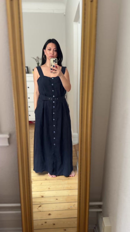 Vintage Linen Dress w/ Bolero - size L