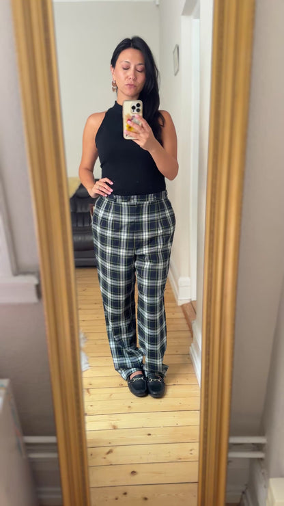 Vintage Plaid Pants - pure wool, size M