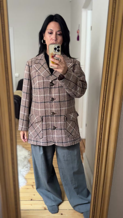 Vintage Wool Blend Tweed Jacket - size M