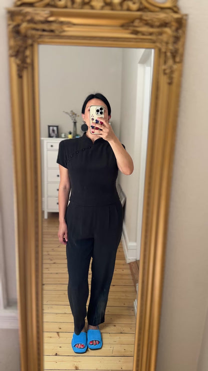 Vintage Cheongsam Silk Jumpsuit, size US10